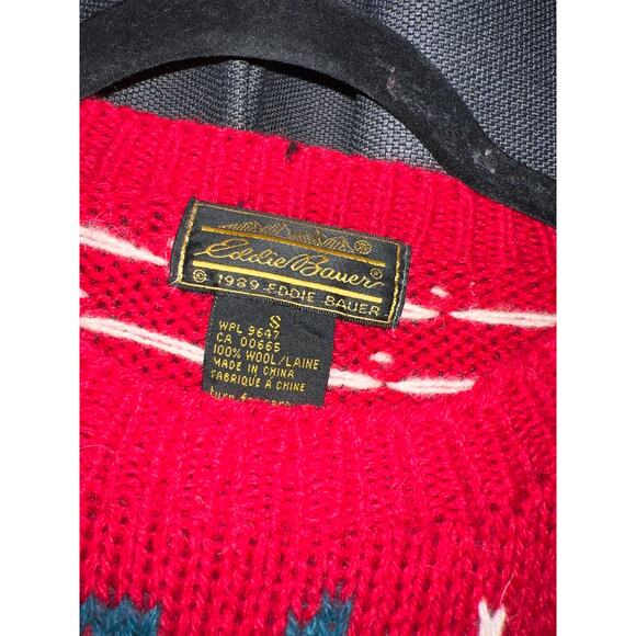 Ugly Christmas Sweater Vintage 1989 Eddie Bauer Xmas Size Small - Picture 2 of 3